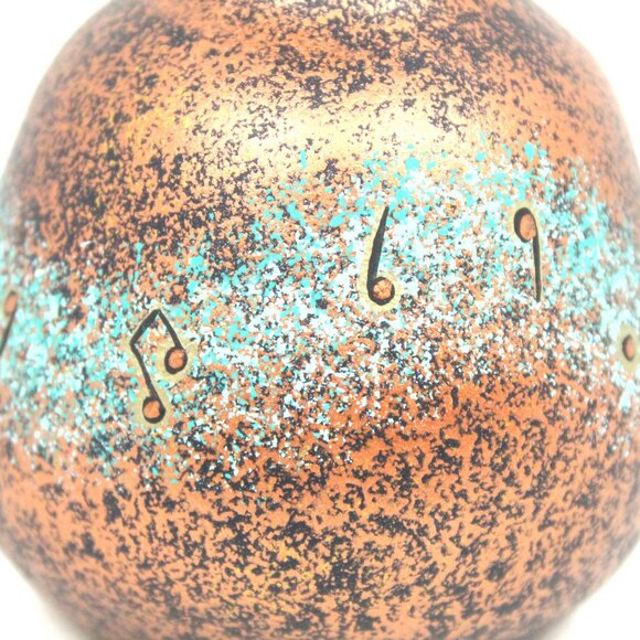 TEISSEDRE DESIGNS TURQUOISE BRONZE SPLATTER SPONGE POTTERY VASE KOKPELLI SIGNED - Picture 4 of 6